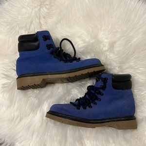 Dr Martens Blue suede boots
